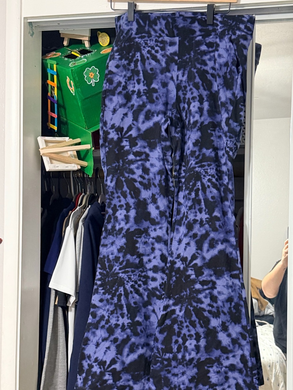 torrid Blue & Black Tie-Dye Boot Cut leggings